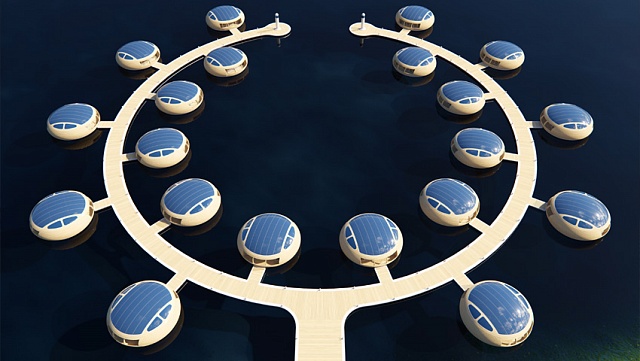 Плавучий еко-будинок на сонячних батареях