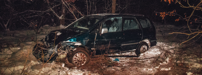 Розбита Honda «АвтоЄвроСила» у лісі під Ірпенем, кров на подушках безпеки 