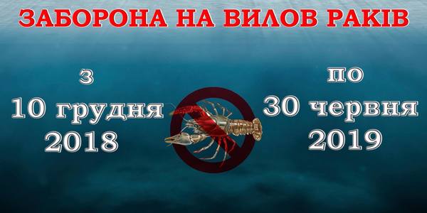 На Київщині заборонено ловити раків – з 10 грудня по 30 червня 
