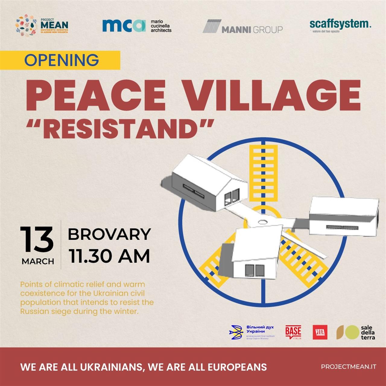13 березня (понеділок) у Броварах відбудеться урочисте відкриття «Містечка Миру» (Peace Village).