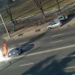 Таксі загорілося на ходу (+ фото, відео)