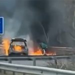 На трасі під Києвом повністю згорів автомобіль (відео)