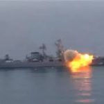 Момент влучання ракети «Нептун» у крейсер «москвА» (відео)