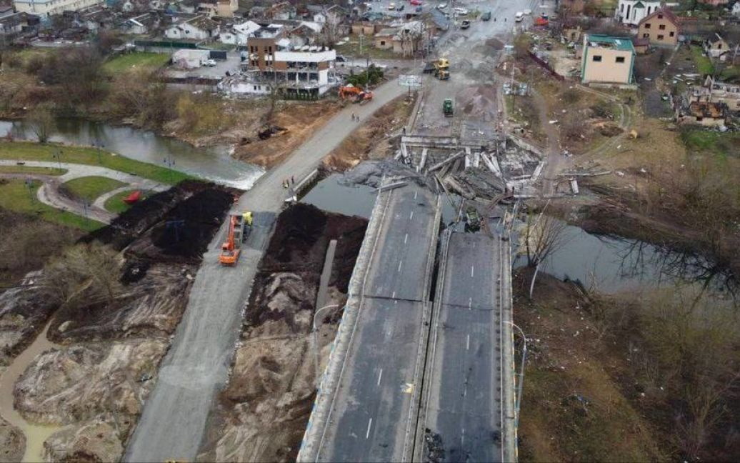 Туреччина допоможе відбудувати зруйнований міст через Ірпінь-річку в Романівці